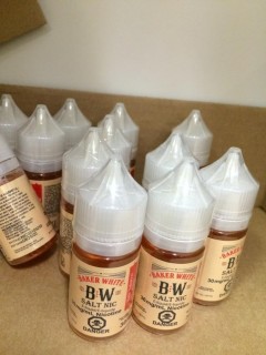 Lot of (13) Baker White Rich Tobacco 30mg/ml Vape Juice.