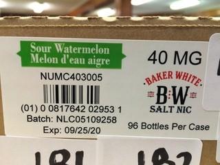 Lot of (12) Baker white Sour Watermelon 40mg/ml Vape Juice.
