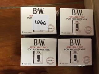 Lot of (4) Baker White Refillable Pod Packs.