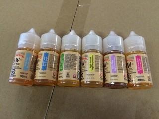 Lot of (6) Assorted Baker White Vape Juices.