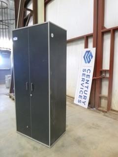 73" x 3" 2 Door Locking Cabinet, C/w 3 Shelves, 19.5 Depth (W-W)