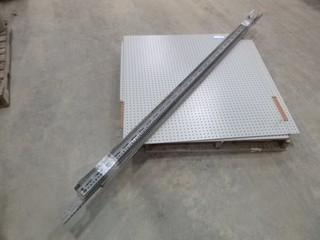 Quantity of 44" x 48" Peg Board, C/w 96" Metal Angle Brackets (W-5-5-3)