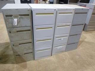 Qty Of (4) 4-Drawer Metal Filing Cabinets