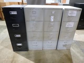 Qty Of (4) 4-Drawer Metal Filing Cabinets