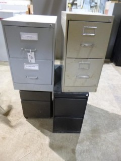 Qty Of (4) 2-Drawer Metal Filing Cabinets 