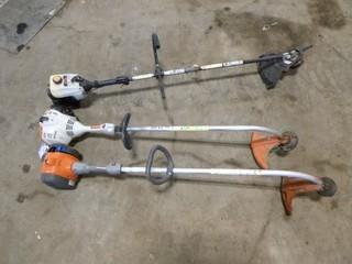 (3) Weed Wacker, Gas Powered, Husqvarna 122C, Stihl FS40C, Ryobi 790R