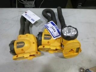 (3) Dewalt 18 Volt Flex Lights * Note No Battery or Charger* (W-4-2-3)