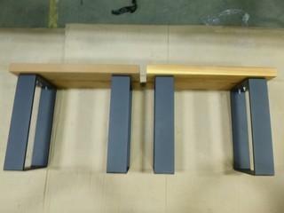 (2) Metal Base Cedar Stool, 21" x 9" x 17" (W-W)