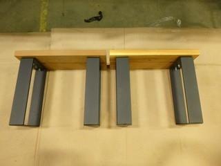 (2) Metal Base Cedar Stool, 21" x 9" x 17" (W-W)