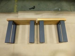 (2) Metal Base Cedar Stool, 21" x 9" x 17" (W-W)