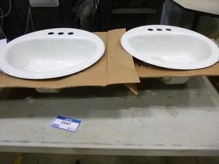 (2) Crane 18" Sink, Steel and Enamel (W-5-5-2)