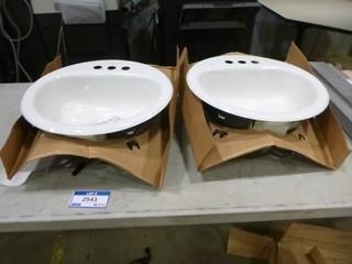 (2) Crane 18" Sink, Steel and Enamel (W-5-5-2)