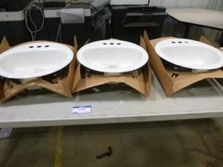 (3) Crane 18" Sink, Steel and Enamel (W-5-5-2)