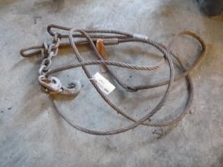 20' Cable Sling, Both Ends Loop and Chain Hook