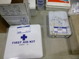 (4) First Aid Kits, (3) Eye Wash Stations, (26) Safety Glasses, (10) Safety Glasses(for wearing over eye glasses), (4) Googles, (6) Earmuffs, Box of Various Tape (E-1-3-2)