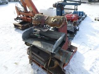 Quantity of Antique Items, (1) Foot Operated Hole Punch, (1) Saddle Stand, (1) Fairbanks Standard Scale on Wheels, (1) Buckboard Seat, (1) Old Seat (Steel), (1) Air Mover Pipe