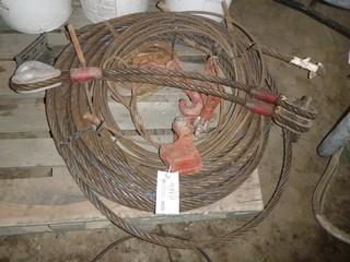 Approx. 100' of Braided Winch Line w/ 7/8" Hooks, Approx. 25' x 3.8" Winch Line 