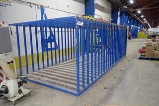 Sheet Goods 8'x24' 22-pocket Material Rack w/ Roller Floor System. 