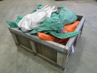 (3) XL Poly Woven Tarps (Used), C/w (1) Large Insulated Tarp (W-R-2-22)