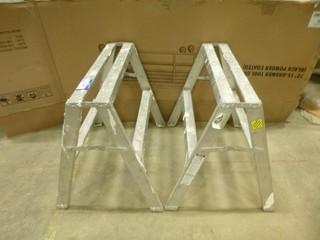 (2) Aluminum Saw Horses, 31" x 25" x 29" (W-5-3-1)