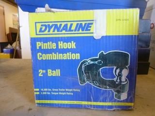 Dynaline Pintle Hook Combination 2" Ball Trailer Hitch, 16,000LBS Gross Trailer Weight Rating, 3,000LBS Tongue Weight Rating, Pt DYN11616 