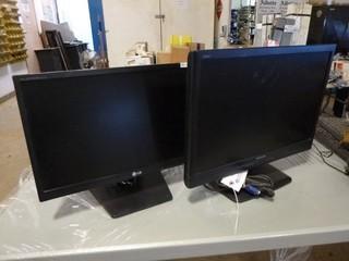 (1) Phillips 22" Computer Monitor, (1) LG 22" Computer Monitor