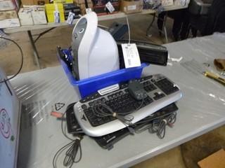 Qty of Office Supplies, Hole Punches, Air Purifier, Speakers, Keyboards