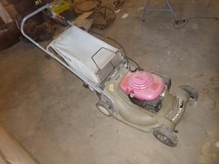 21.5" Honda Lawn Mower c/w Bagger, Model HRB215 *NOTE: Running Condition Unknown*