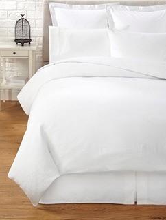 Melange Home 100% Linen Duvet Cover, White, King 
