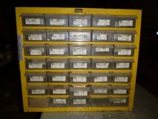 Parts Bin w. 32 Drawers c/w Contents, Approx 24" W x 10" D x 23" H 