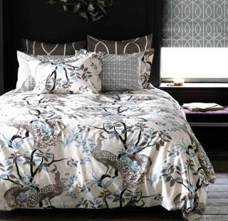 Dwell Studio Duvet Cover Set with Euro Shams, Peacock Dove, King 22DS4500-47-52
