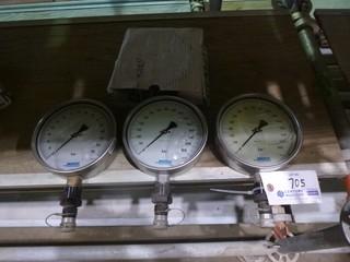 Qty Of (3) Mock Pressure Gauges