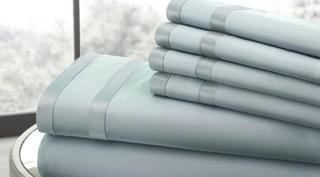 Italian Hotel Collection 1000 Thread Superior Combed Cotton Rich 6pc Sheet Set, Sterling Blue, Queen 110006DM-BBL-QN