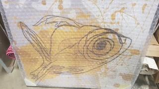 Parvez Taj Canvas Fish Painting 40"x40" 