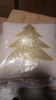 Decorative Christmas Tree Pillows, Beige 