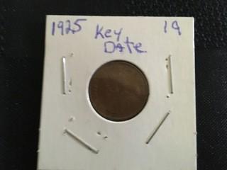 1925 One Cent. Key Date.