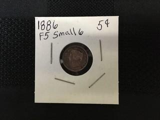 1886 Five Cent. Small 6.
