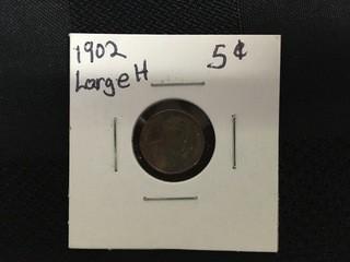 1902H Five Cent. Large H.