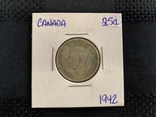 1942 Twenty Five Cent.