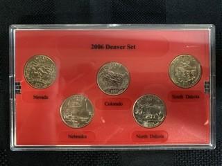 2006 Twenty Five Cent US State 5 Coin Set.