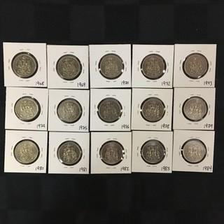 1968-1984 Fifty Cent (15 Coin Set Various Dates).