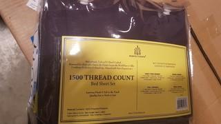 Perfectsense 1500 Thread Count Bed Sheet Set, Purple, Queen 