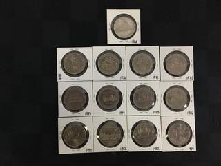 1968-1984 One Dollar (13 Coins Various Years).