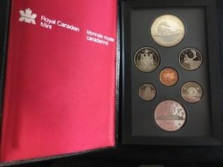 1986 Double Dollar Proof Set, Trans Canada Train Silver.