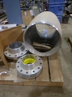 Qty Of Assorted Size Flanges C/w 18in SCH 30 Tee