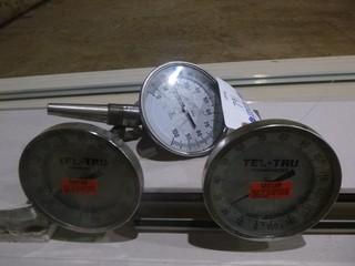 (2) Tel-Tru Thermometers And (1) Trend Thermometer