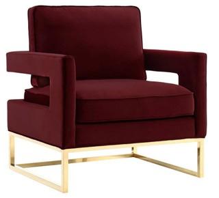 Tov Furniture Avery Maroon Velvet Chair TOV-A110