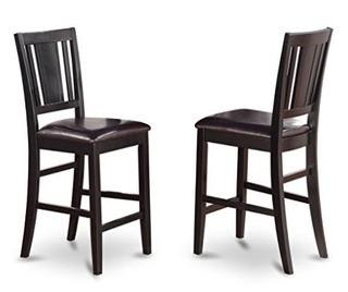 Black Finish Buckland Counter Height Chair with Faux Leather Seat (Set of 2) BUS BLK LC