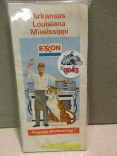 Exxon Arkansas, Louisiana & Mississippi Road Map.