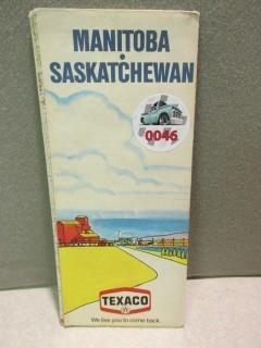 Texaco Manitoba & Saskatchewan Road Map.